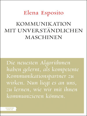 cover image of Kommunikation mit unverständlichen Maschinen